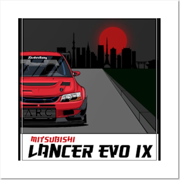 Mitsubishi Lancer Evolution evo 9, IX, JDM Car Wall Art by T-JD